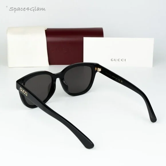 Gucci Women Sunglasses Black Grey Square GG1797SK 001 NEW AUTHENTIC Gucci GG1797SK 001 Panthos Sunglasses Black - eye-oo.com main image 4